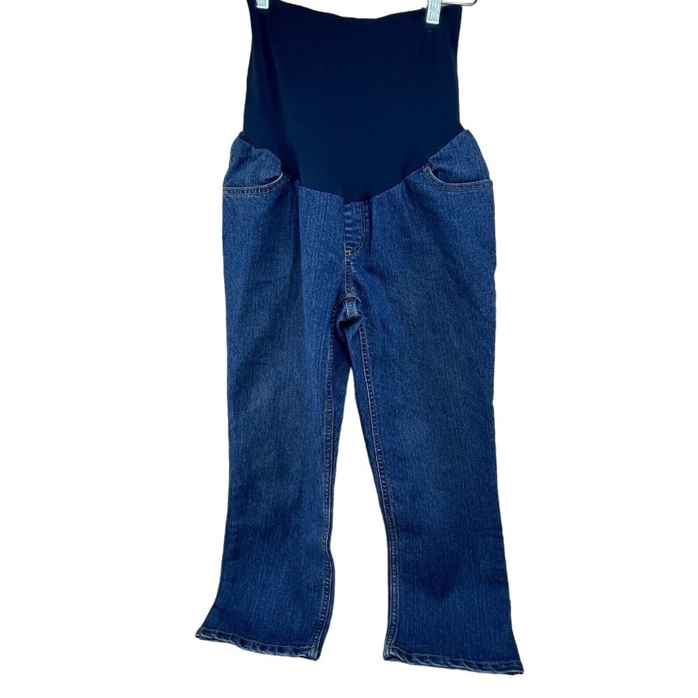 Motherhood Maternity Jeans Over Belly Blue Medium Size M Petite Short